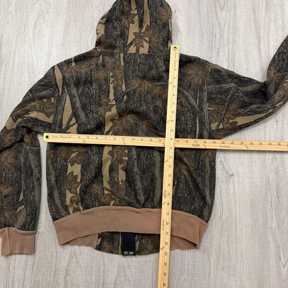 Vintage Ace Sportswear Camo Full Zip Hoodie Men's Medium Green Camouflage 90s - Picture 8 of 8